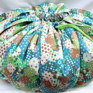 KOsCHino Kochkissen Blau/Grün/Braun Patchworkstyle Groß UNIKAT